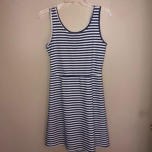 Blue and white pinstripe dress with bows!